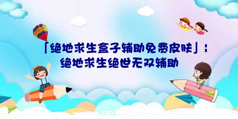 「绝地求生盒子辅助免费皮肤」|绝地求生绝世无双辅助